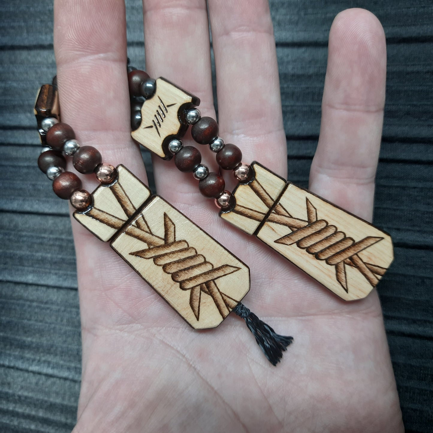 Chetki wood "A prickly soul" handmade, rosary, anti-stress meditation and finger training, worry beads, tzbex  (SCU: 240601)