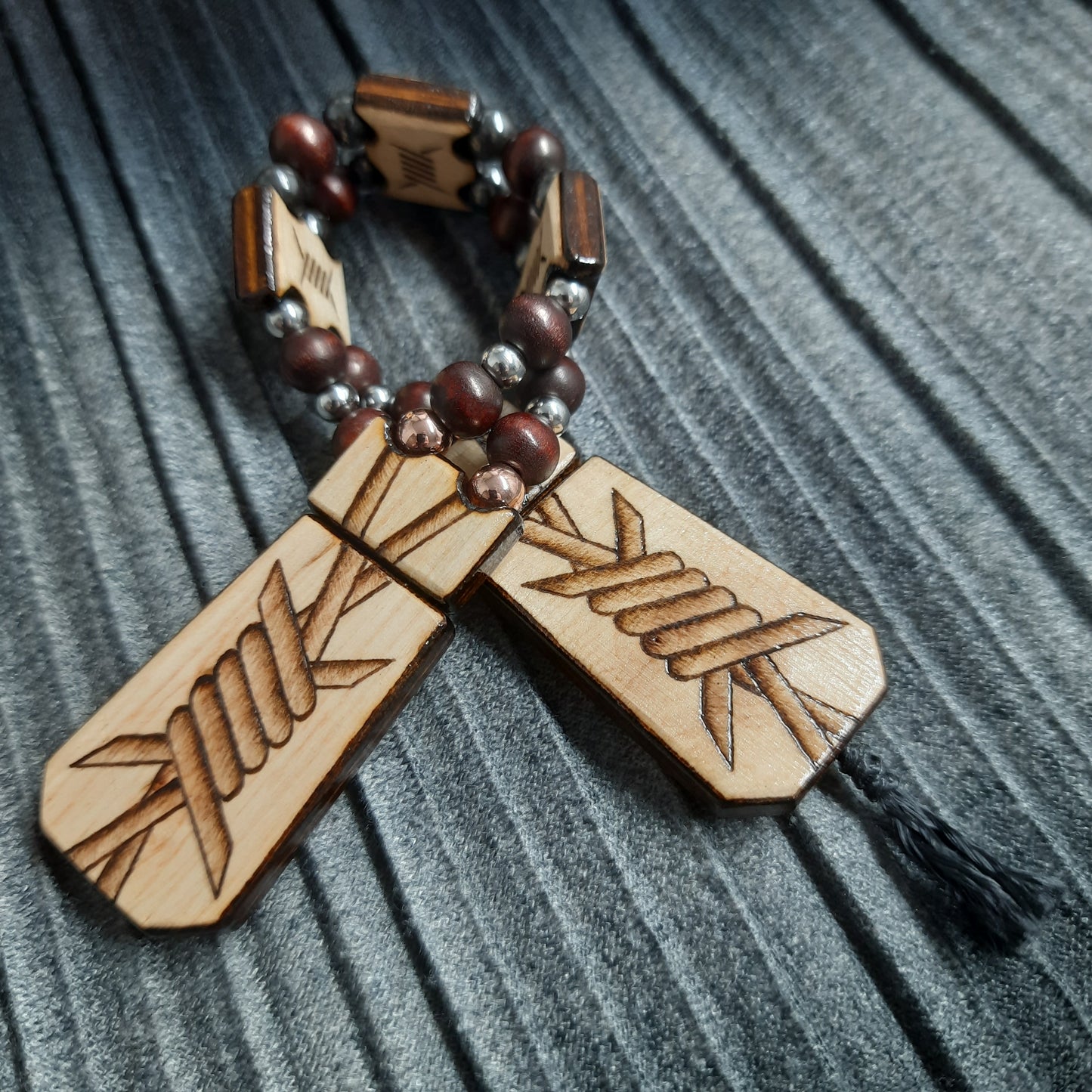 Chetki wood "A prickly soul" handmade, rosary, anti-stress meditation and finger training, worry beads, tzbex  (SCU: 240601)