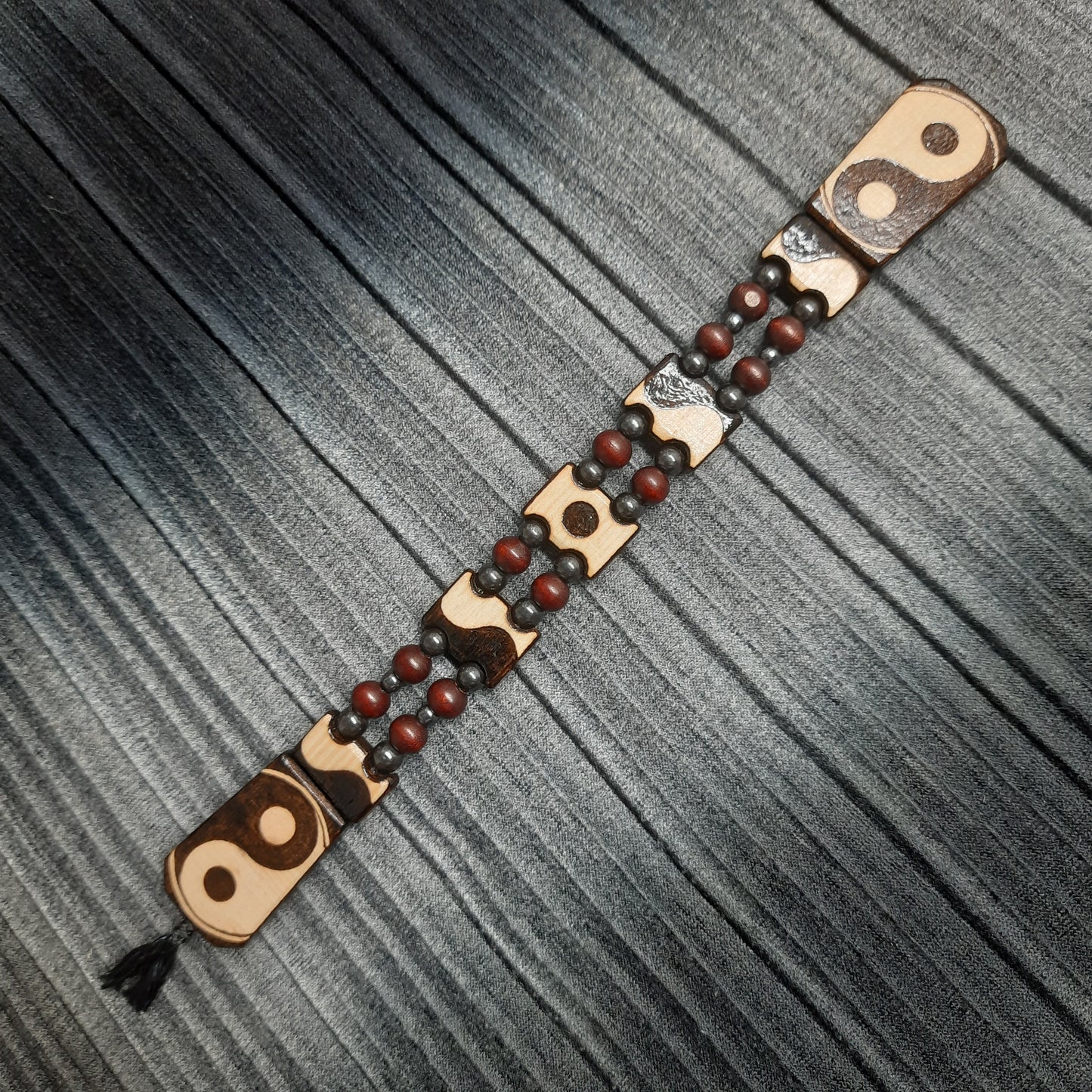 Chetki wood "Yin Yang" handmade, rosary, anti-stress meditation and finger training, worry beads, tzbex (SCU: 240617)