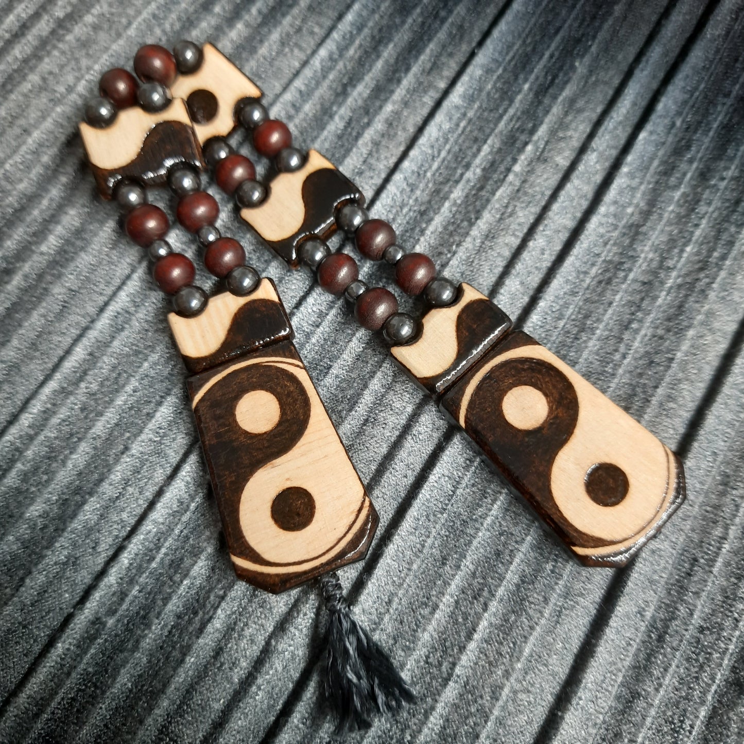 Chetki wood "Yin Yang" handmade, rosary, anti-stress meditation and finger training, worry beads, tzbex (SCU: 240617)