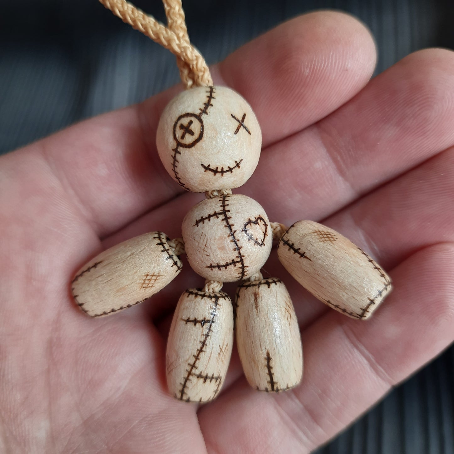 Pocket buddy Wooden keychain magnetic "Sad ghost" antistress, fidget, pocket friend (SCU: 240719)