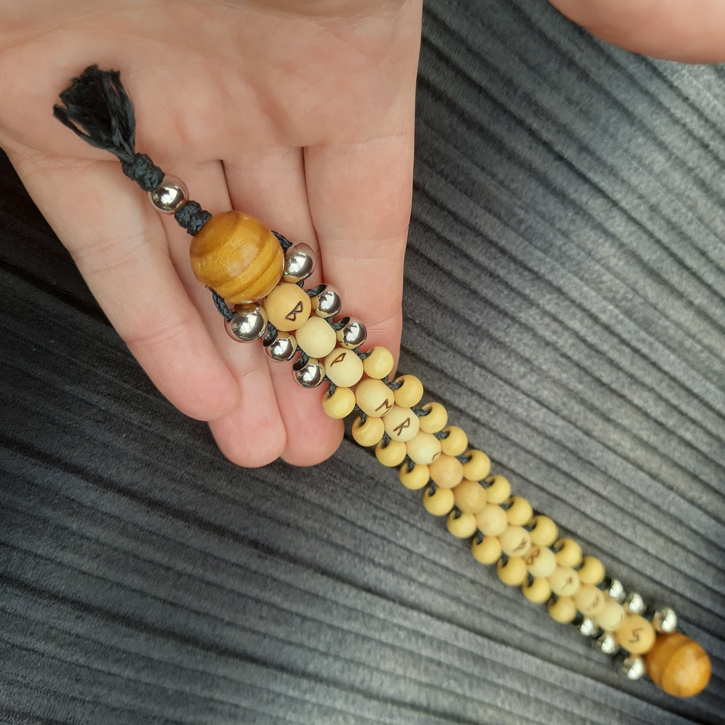 Chetki handmade "Rune Keeper" rosary, anti-stress meditation and finger training (SCU: 240612)