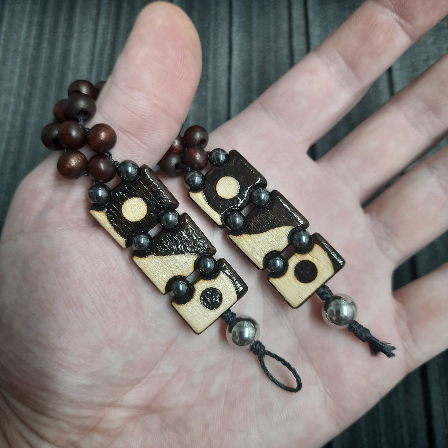 Chetki bracelet "Flexible yin-yang" wooden rosary, anti-stress meditation and finger training, anxiety beads (SCU: 240604)