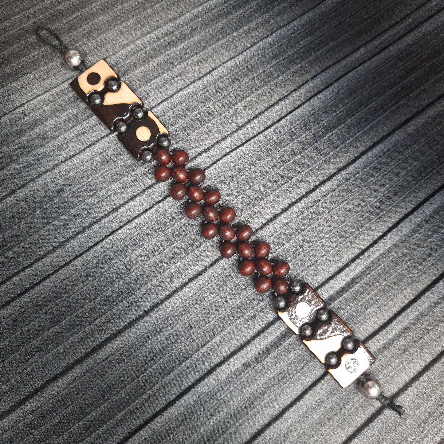 Chetki bracelet "Flexible yin-yang" wooden rosary, anti-stress meditation and finger training, anxiety beads (SCU: 240604)