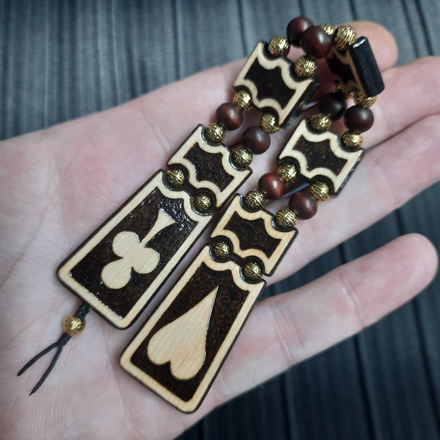 Chetki wooden "Confident player"  handmade, rosary,  anti-stress meditation and finger training, worry beads, tzbex (SCU: 240705)