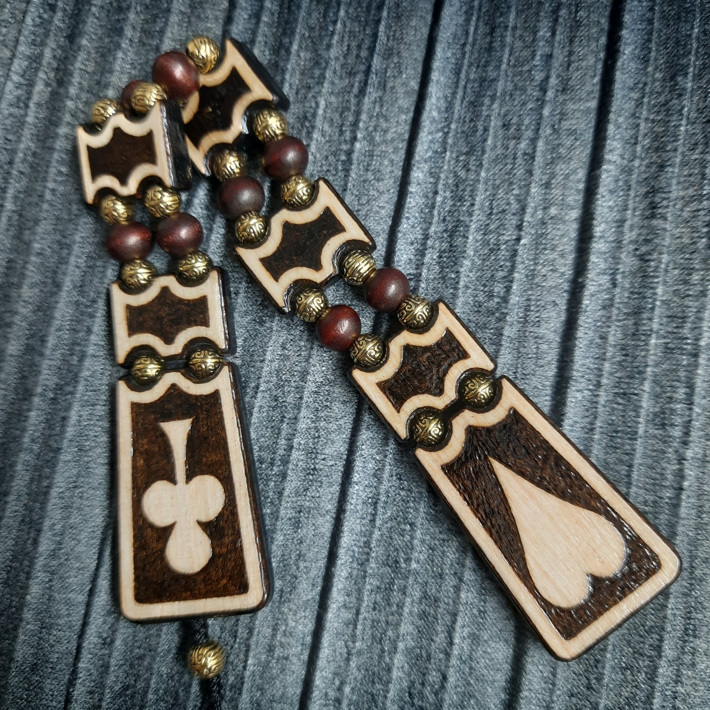 Chetki wooden "Confident player"  handmade, rosary,  anti-stress meditation and finger training, worry beads, tzbex (SCU: 240705)