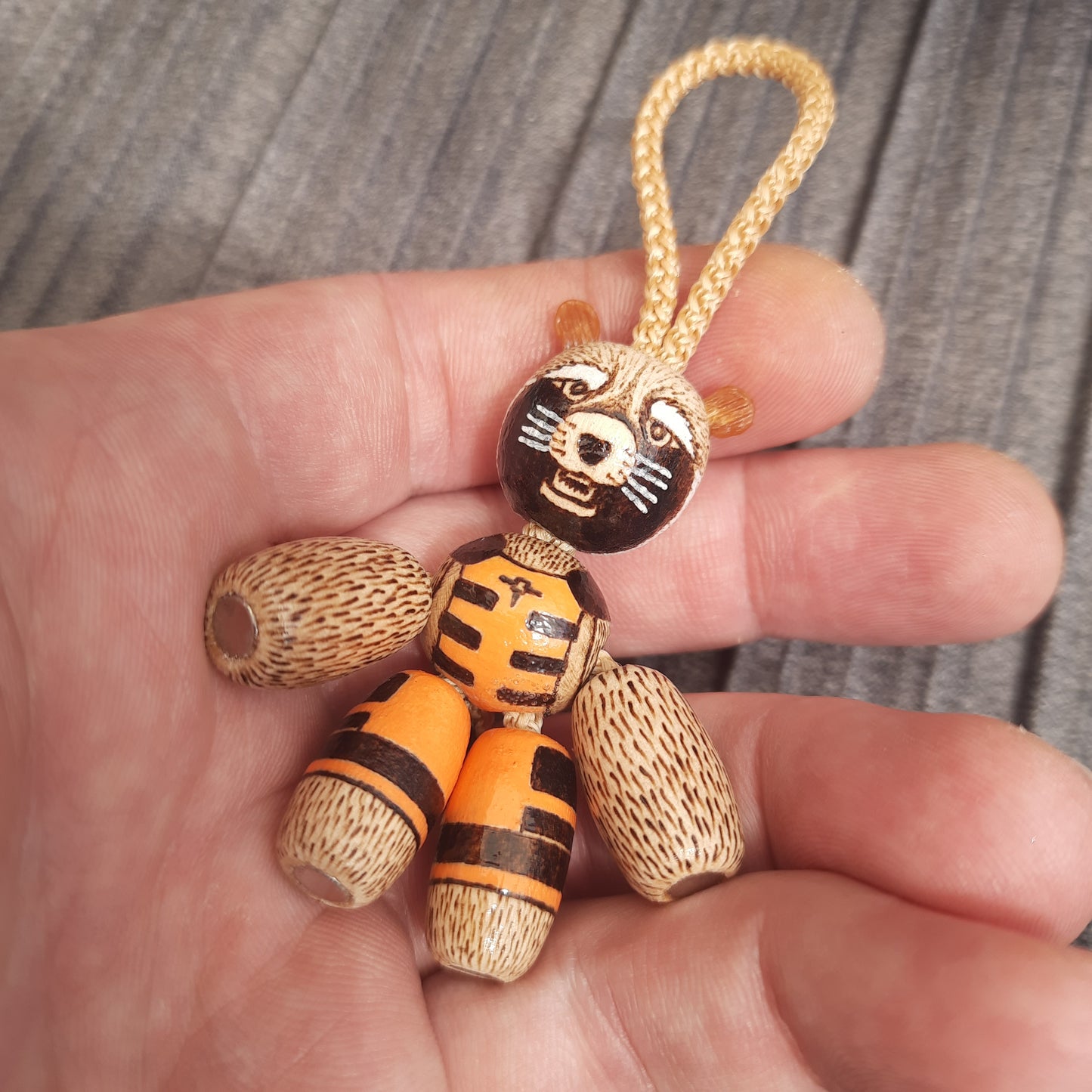 Pocket buddy wooden keychain magnetic "Space Raccoon" antistress, fidget, pocket friend (SCU: 240718)