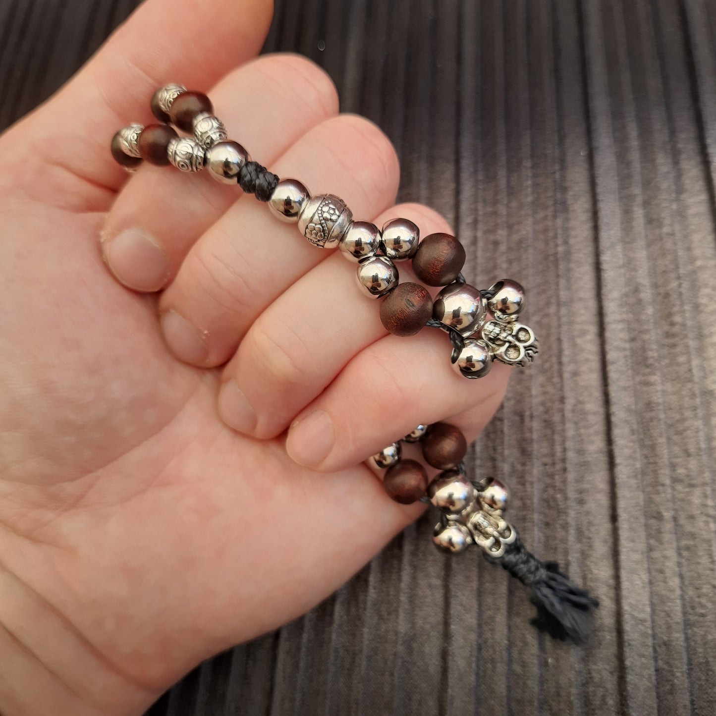 Chetki handmade "Charon's partner" v10 rosary,  anti-stress meditation and finger training (SCU: 240710)