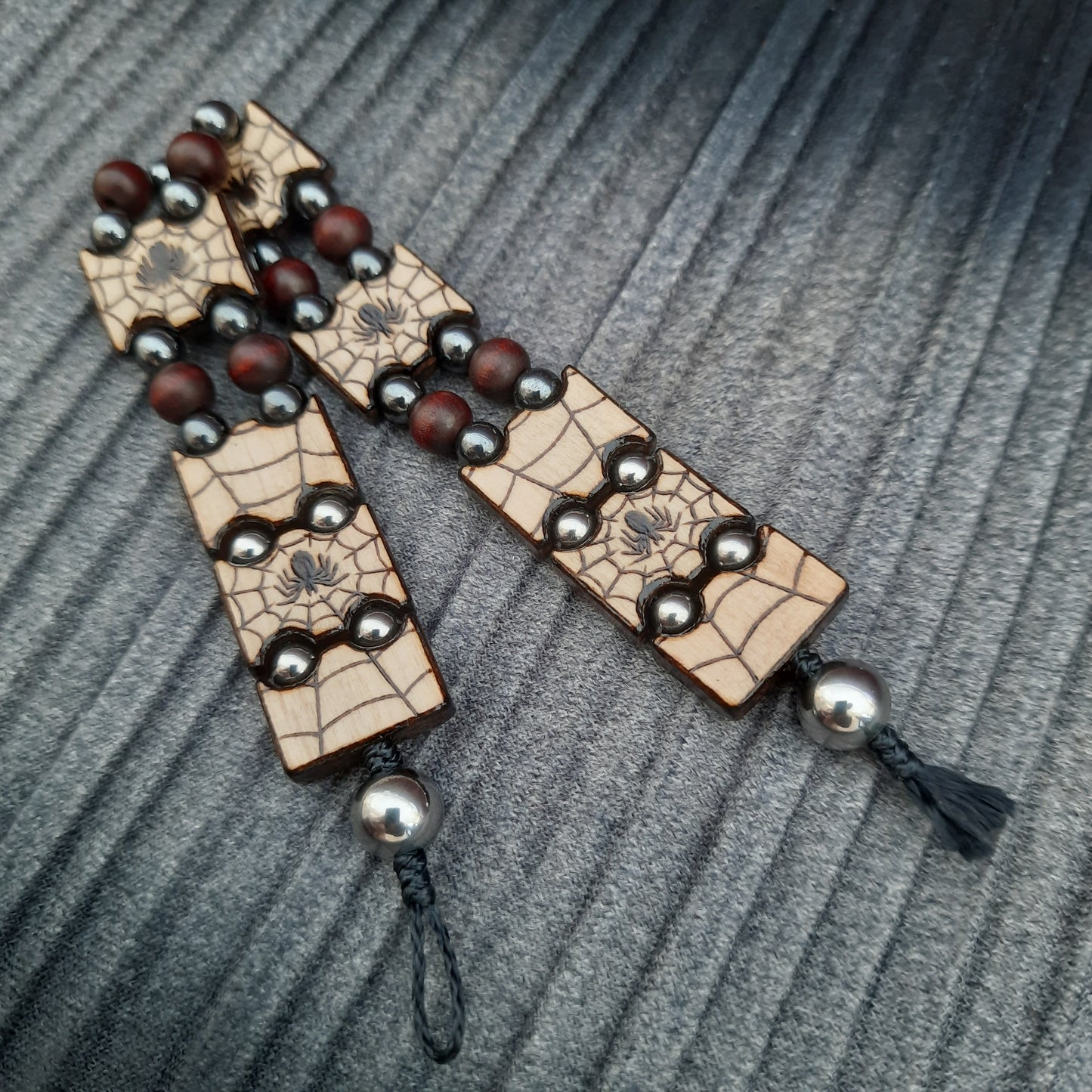 Chetki bracelet "Spider Lord" wooden rosary, anti-stress meditation and finger training, anxiety beads (SCU: 240809)