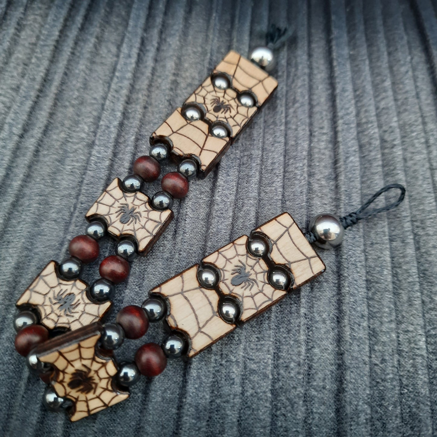 Chetki bracelet "Spider Lord" wooden rosary, anti-stress meditation and finger training, anxiety beads (SCU: 240809)