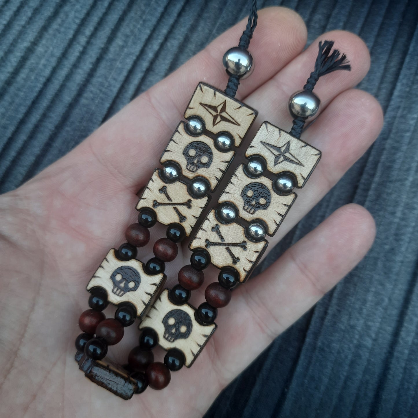 Chetki bracelet "Pirate wind" wooden rosary, anti-stress meditation and finger training, anxiety beads (SCU: 240810)