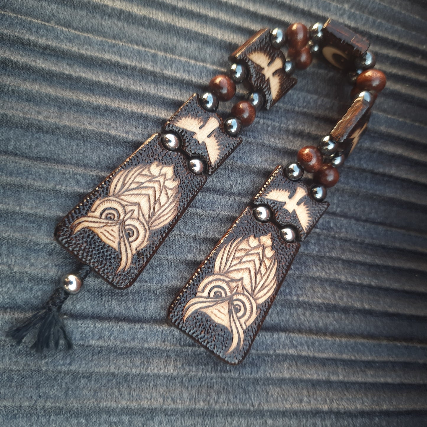 Chetki wooden "Night owl" handmade, rosary,  anti-stress meditation and finger training, worry beads, tzbex (SCU: 241012)