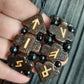 Chetki "Futhark Runes" v2, wood+agat+kevlar, rosary, anti-stress meditation and finger training, anxiety beads (SCU: 241005)