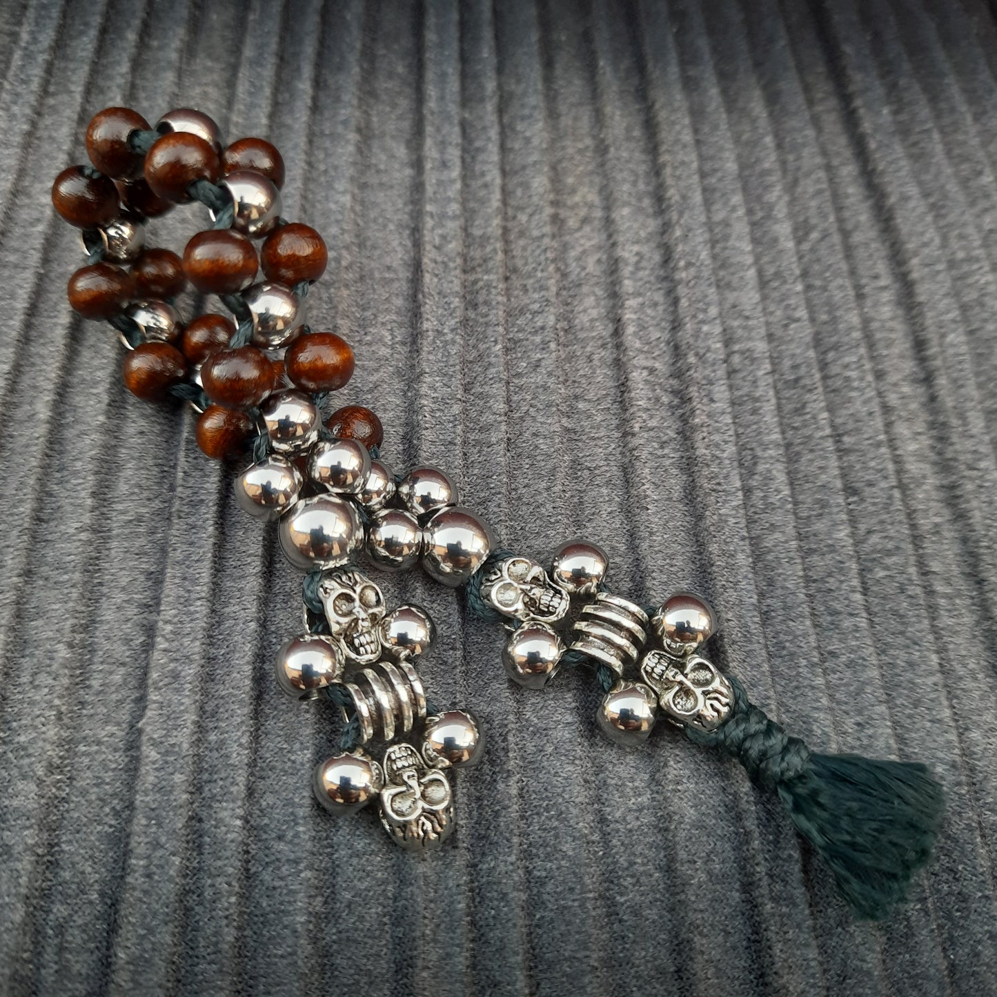 Chetki handmade "Steel Spirit" flip rosary,  anti-stress meditation and finger training, worry beads (SCU: 241014)