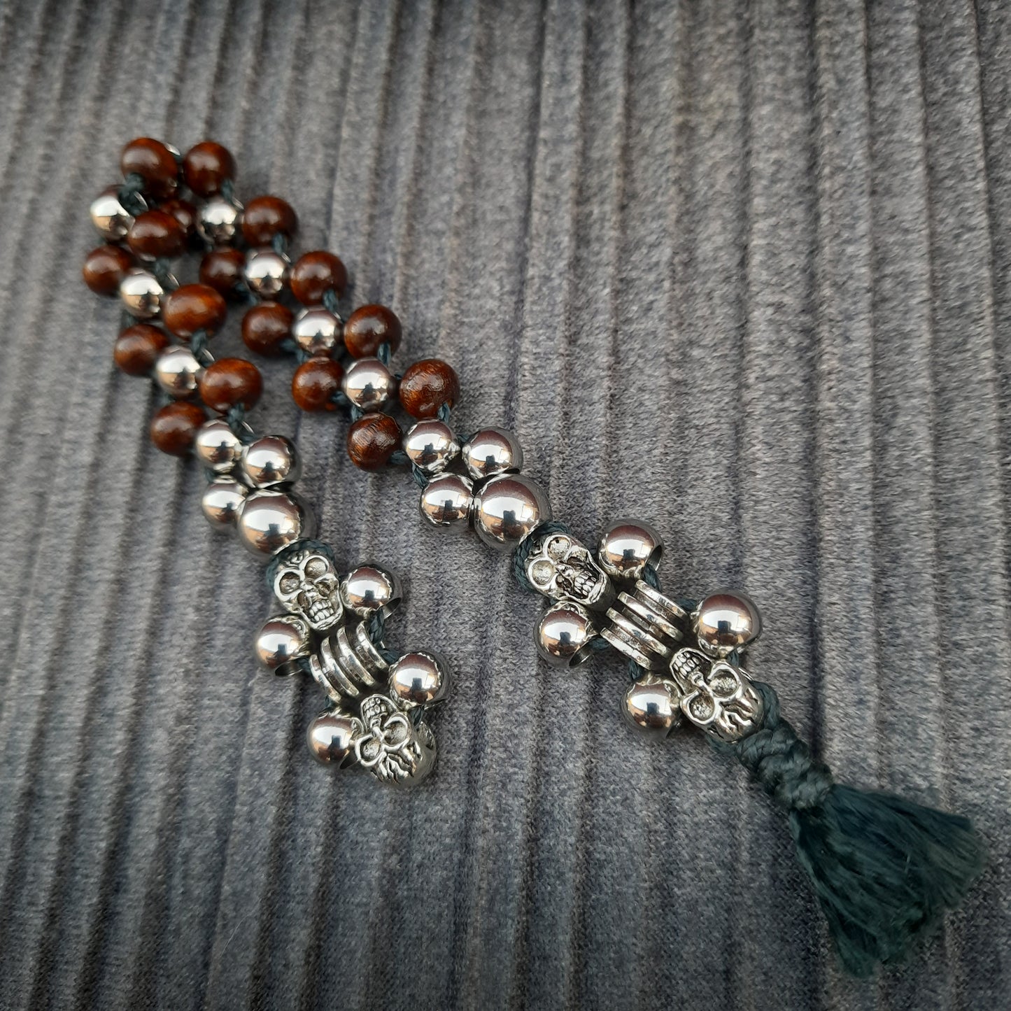 Chetki handmade "Steel Spirit" flip rosary,  anti-stress meditation and finger training, worry beads (SCU: 241014)