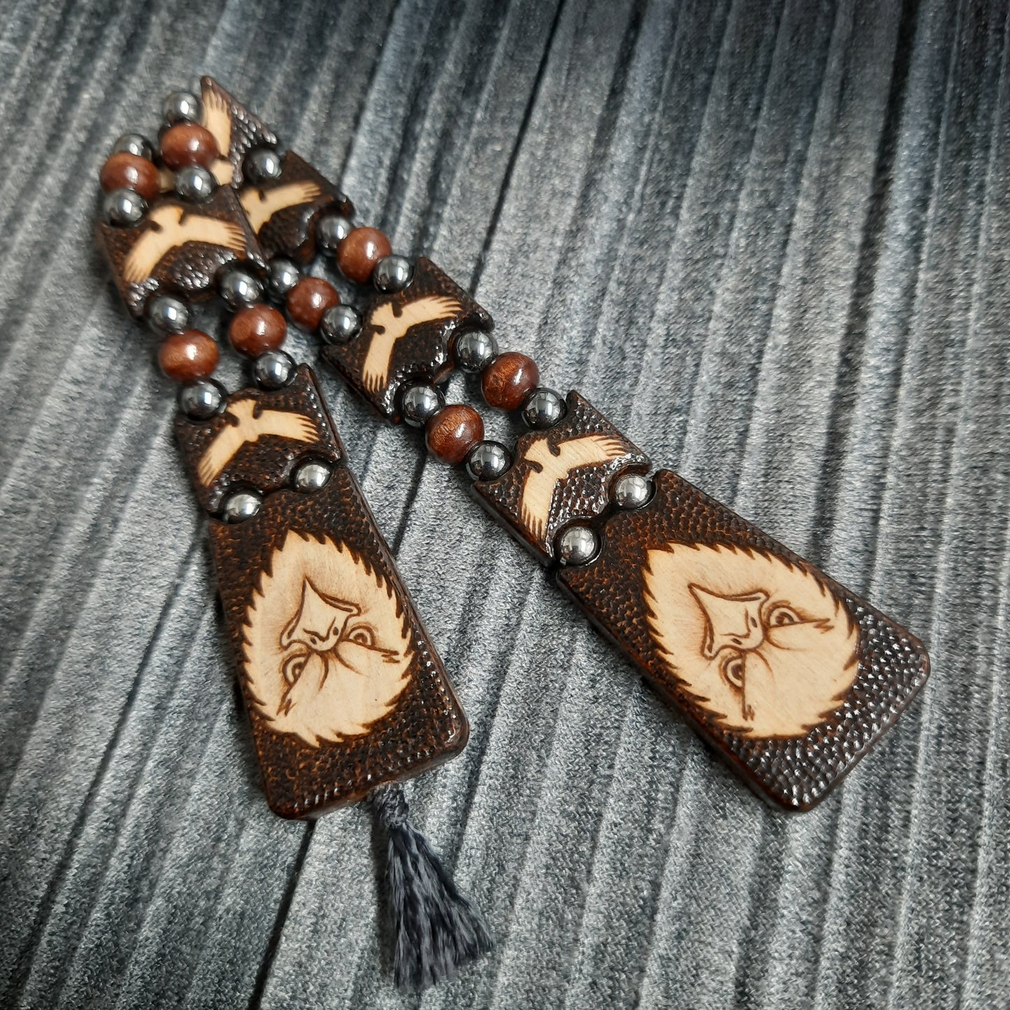 Chetki wooden "Eagle" handmade, rosary,  anti-stress meditation and finger training, worry beads, tzbex