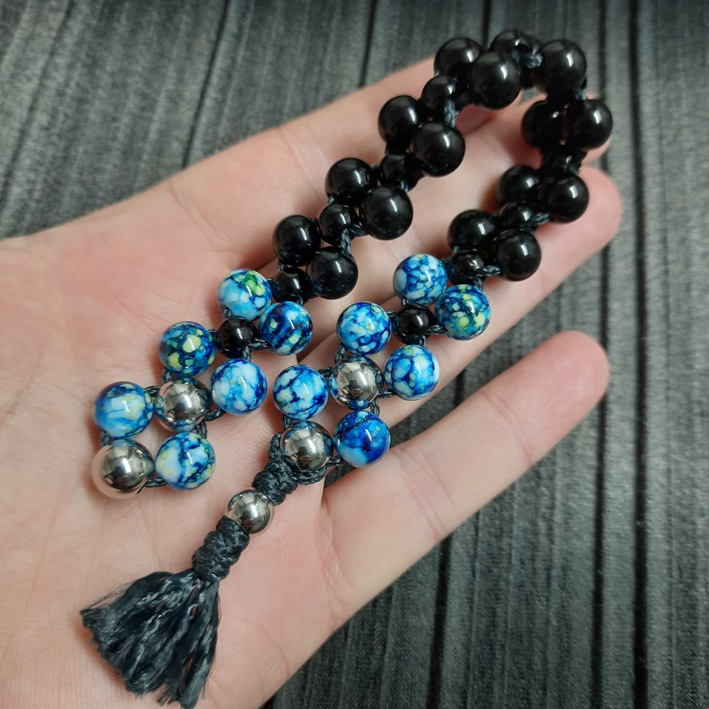 Chetki "Strict blue-eyed reptile" rosary, anti-stress meditation and finger training