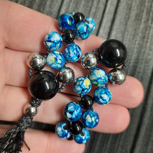 Chetki "Blue-eyed Reptile Strike" rosary, anti-stress meditation and finger training