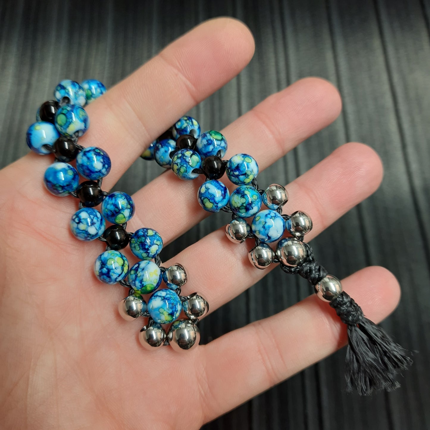 Chetki "Blue reptile" rosary, anti-stress meditation and finger training