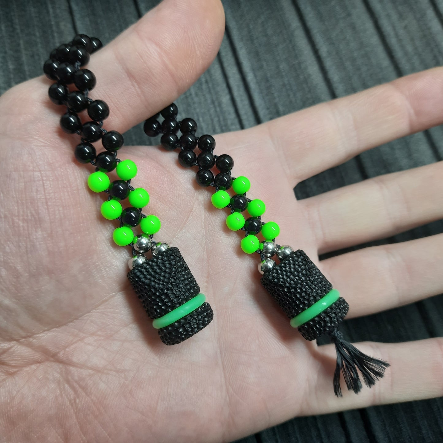 Chetki "Rough companion, green" flip rosary handmade