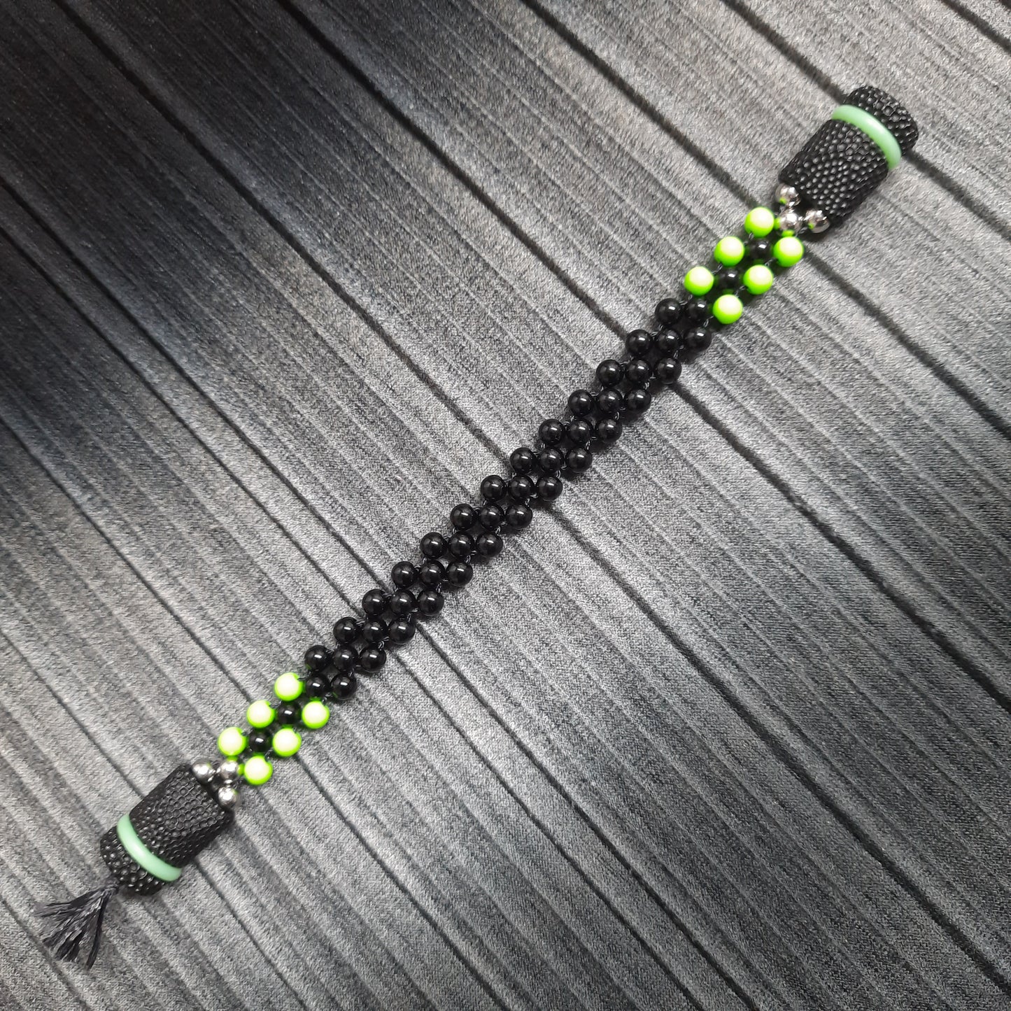 Chetki "Rough companion, green" flip rosary handmade