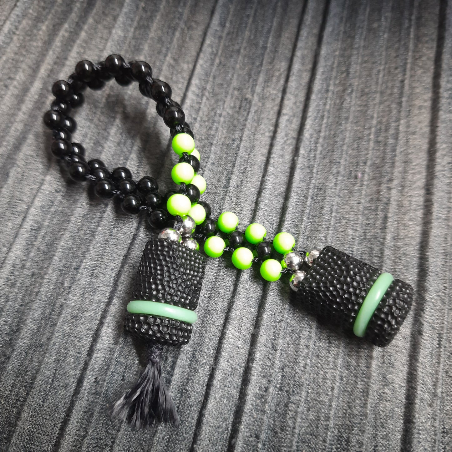 Chetki "Rough companion, green" flip rosary handmade