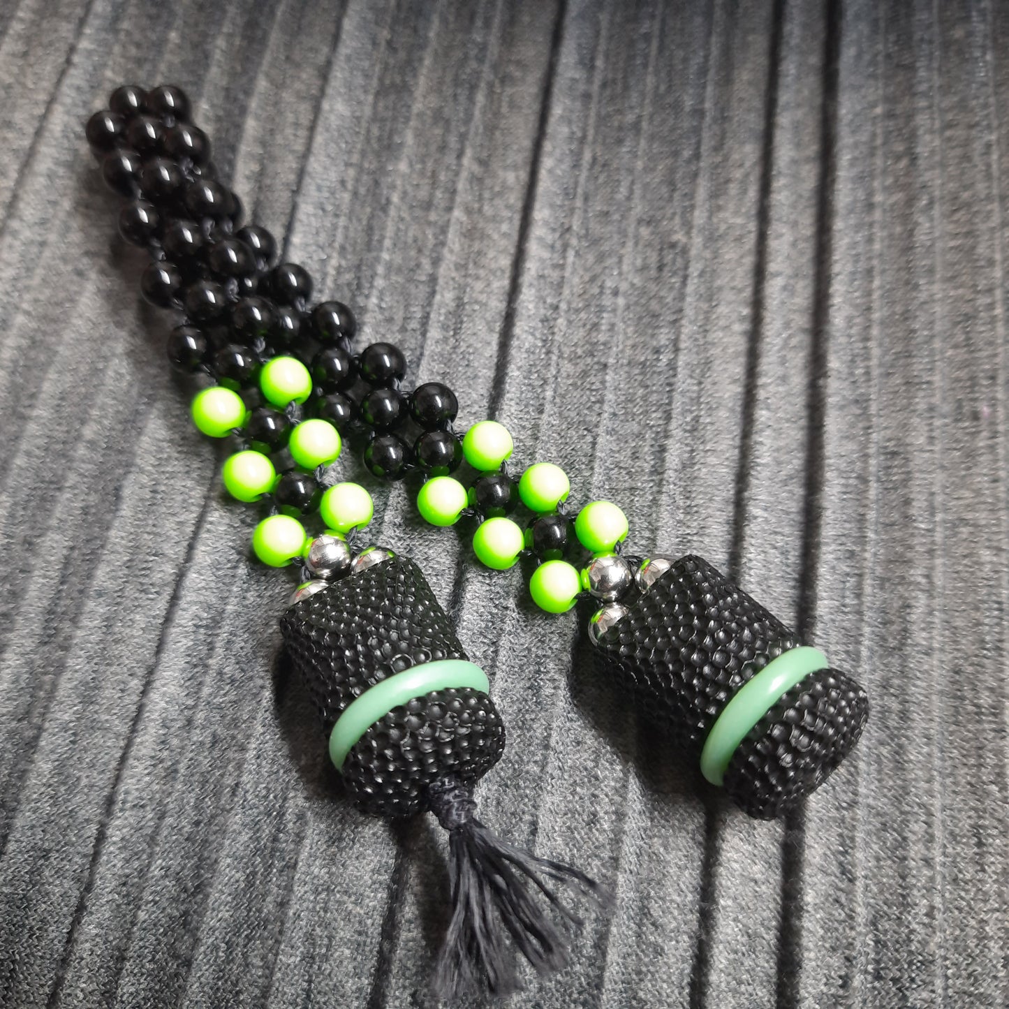 Chetki "Rough companion, green" flip rosary handmade