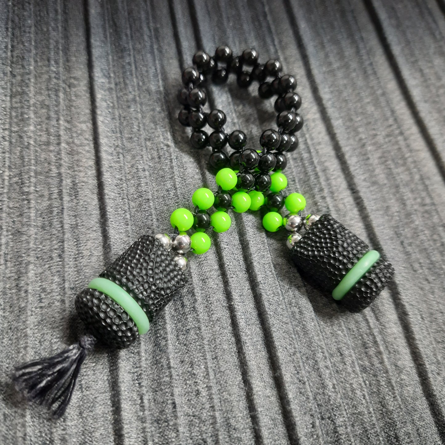 Chetki "Rough companion, green" flip rosary handmade