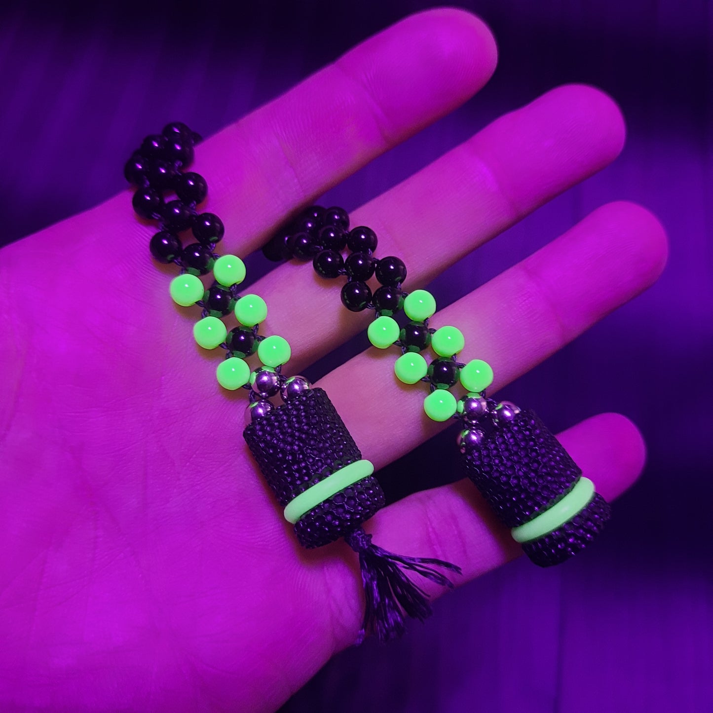 Chetki "Rough companion, green" flip rosary handmade