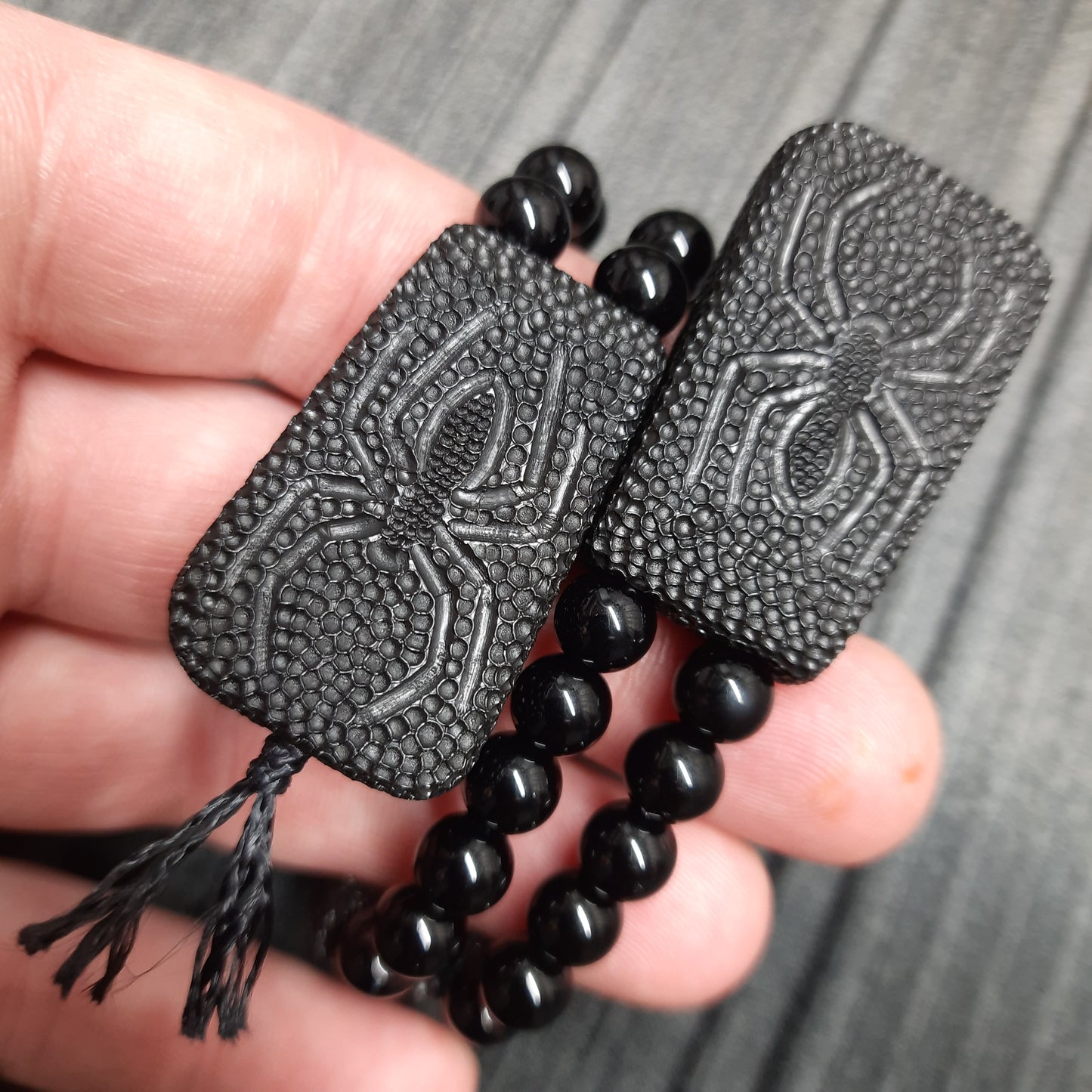 Chetki "Rough companion, flat, spider" flip rosary handmade