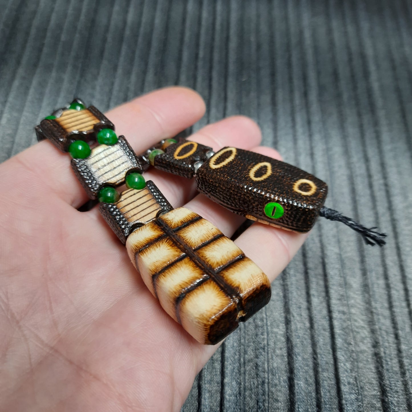 Wooden chetki "Snake" rosary, anti-stress meditation and finger training, anxiety beads