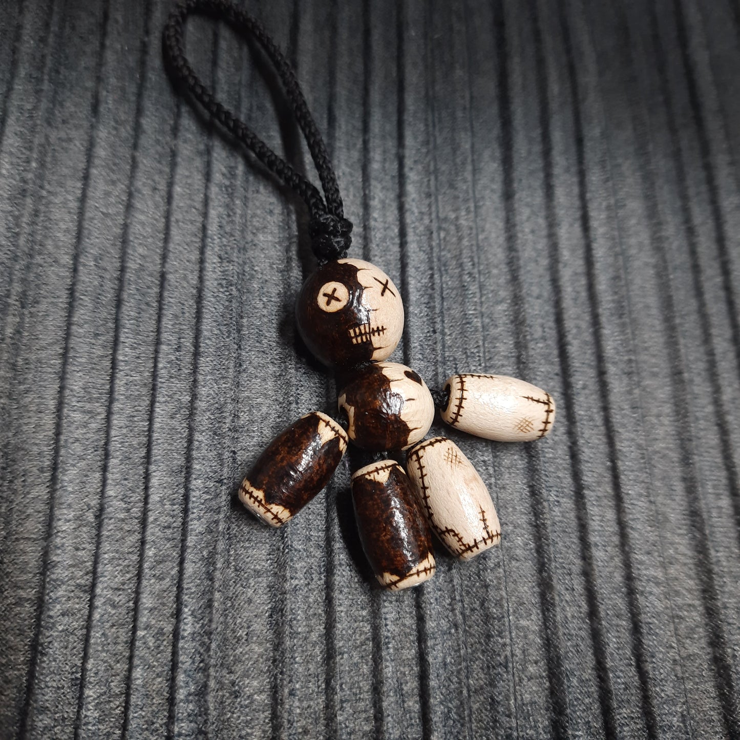 Pocket buddy wooden keychain magnetic "Voodoo doll, two-faced"