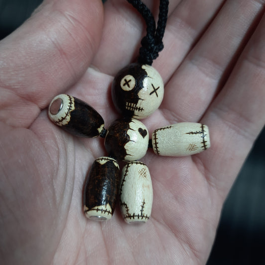 Pocket buddy wooden keychain magnetic "Voodoo doll, two-faced"