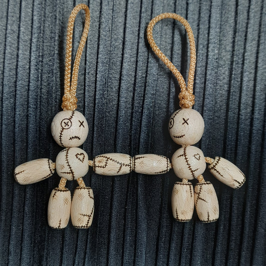 Pocket buddy wooden keychain magnetic "Voodoo doll"