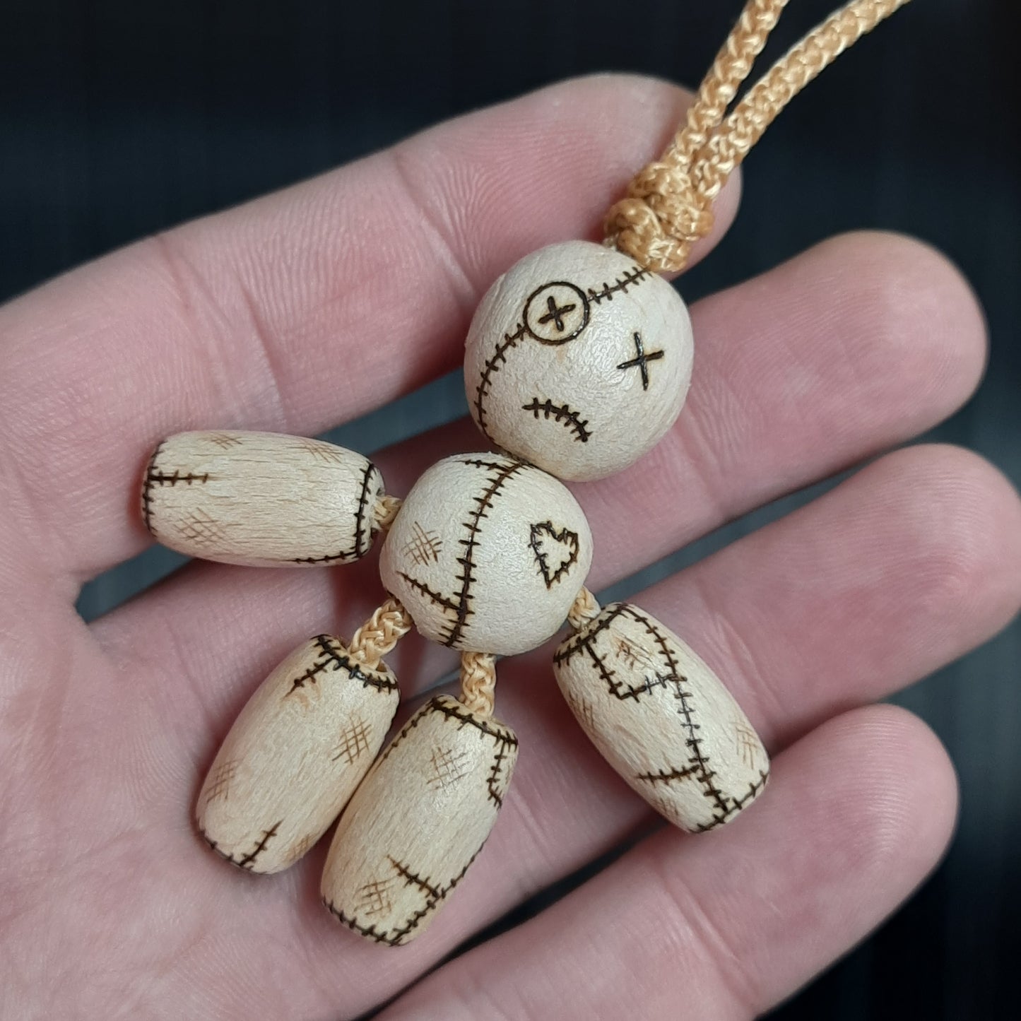 Pocket buddy wooden keychain magnetic "Voodoo doll"