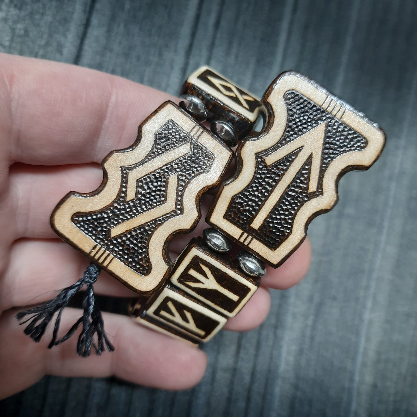 Chetki wooden "The mace of the Futhark" handmade
