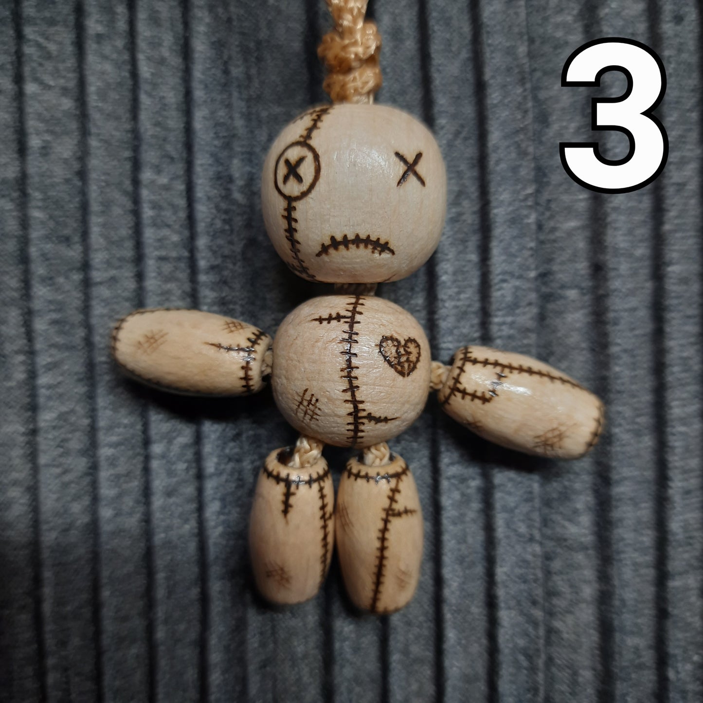 Pocket buddy wooden keychain magnetic "Voodoo doll"