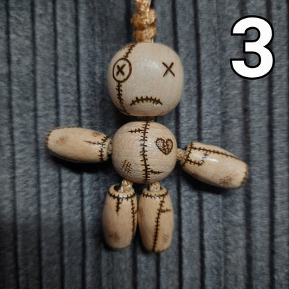 Pocket buddy wooden keychain magnetic "Voodoo doll" (SCU: 250628-1/3/4)