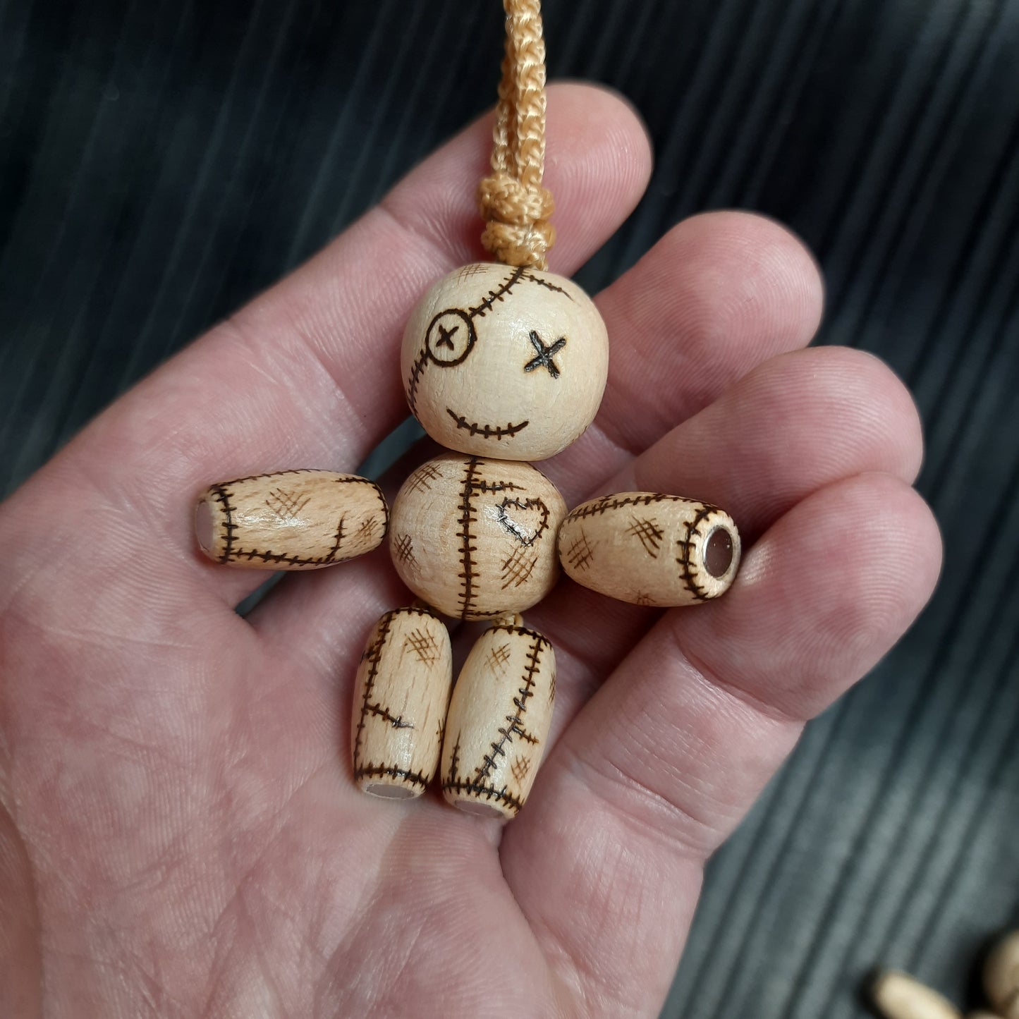 Pocket buddy wooden keychain magnetic "Voodoo doll"
