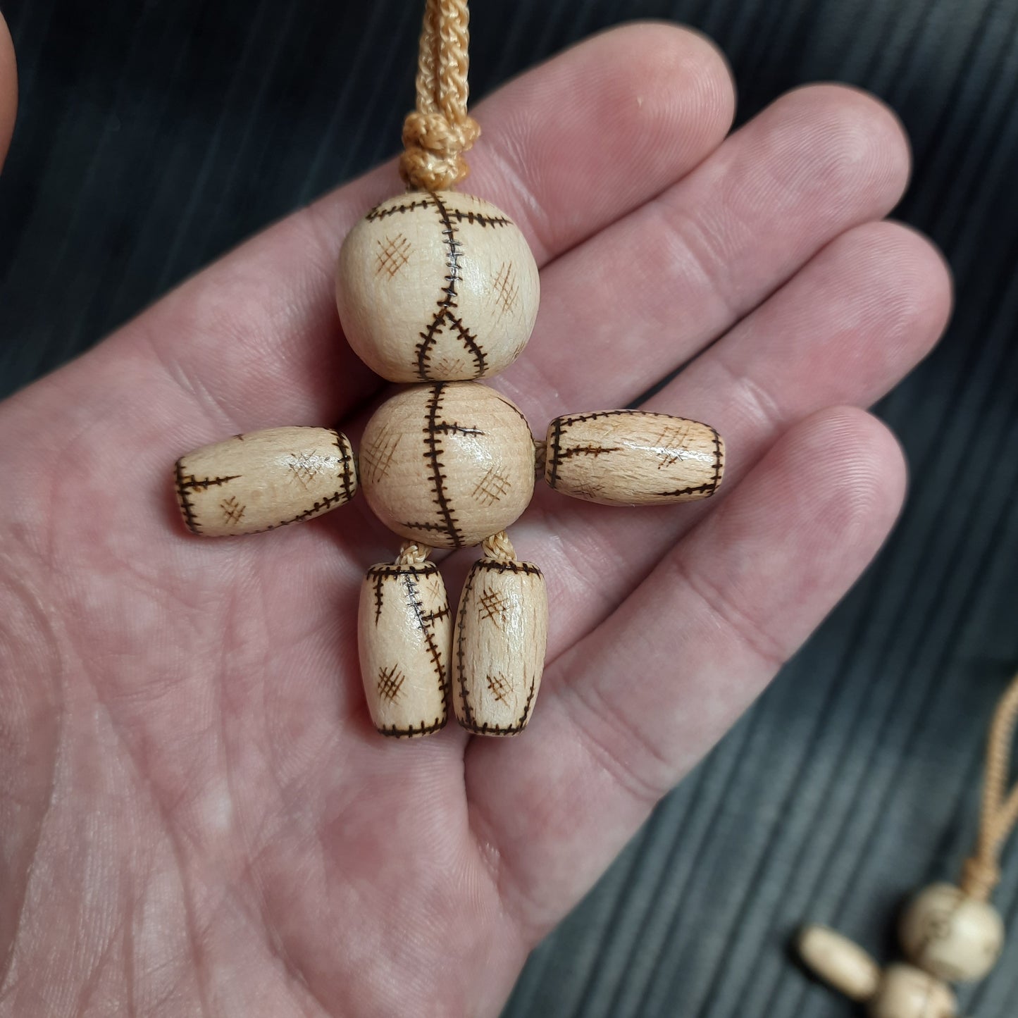 Pocket buddy wooden keychain magnetic "Voodoo doll"
