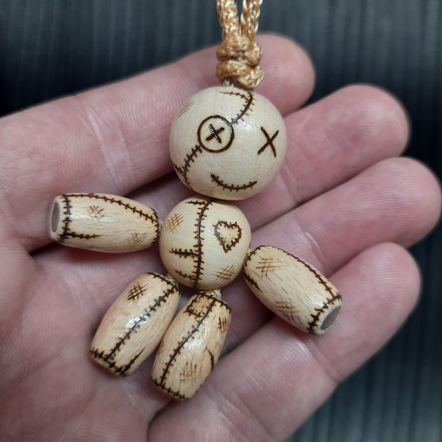 Pocket buddy wooden keychain magnetic "Voodoo doll"