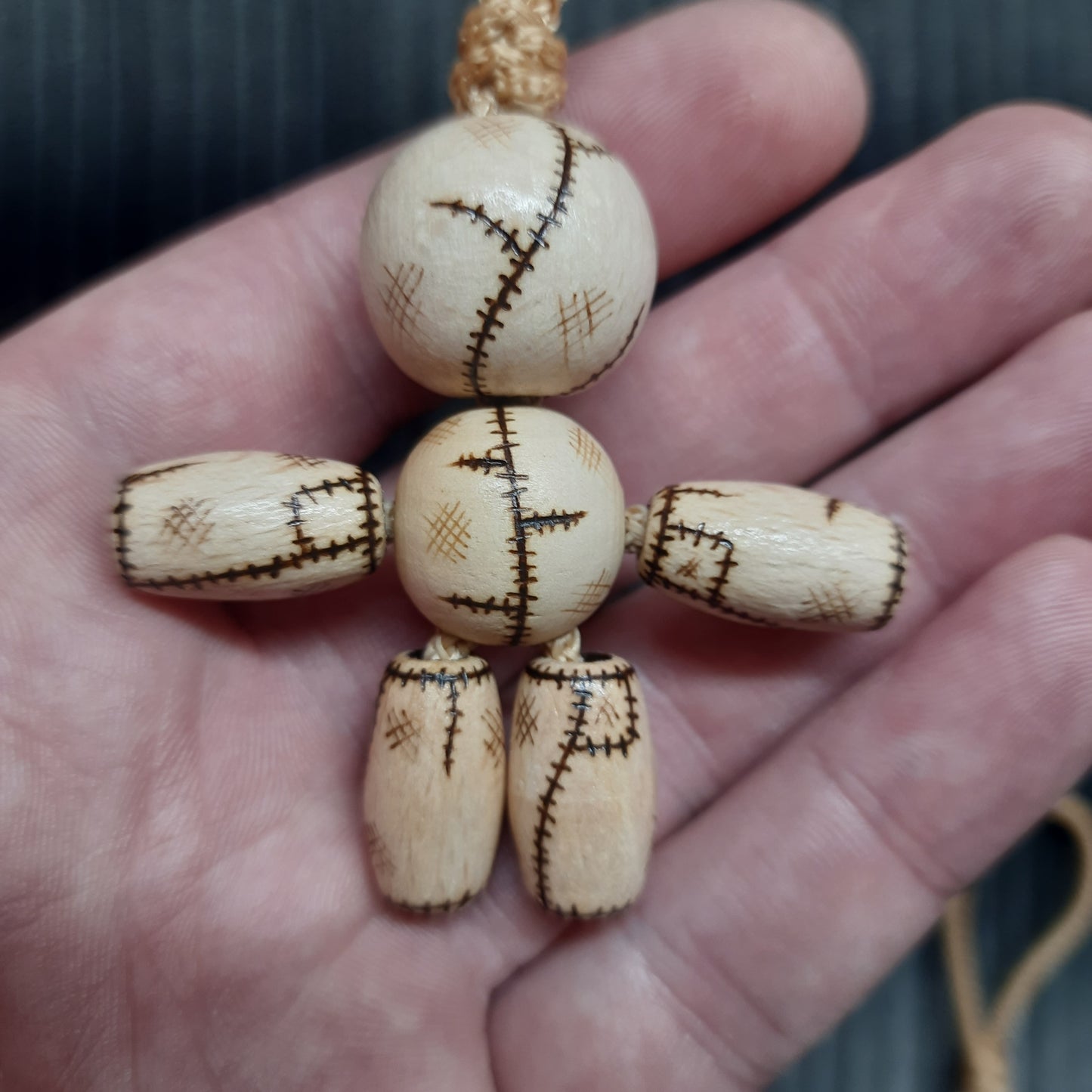 Pocket buddy wooden keychain magnetic "Voodoo doll"
