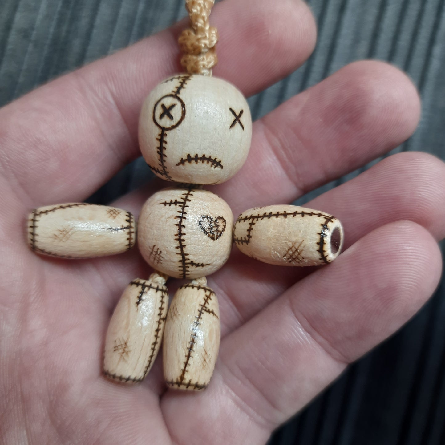 Pocket buddy wooden keychain magnetic "Voodoo doll"