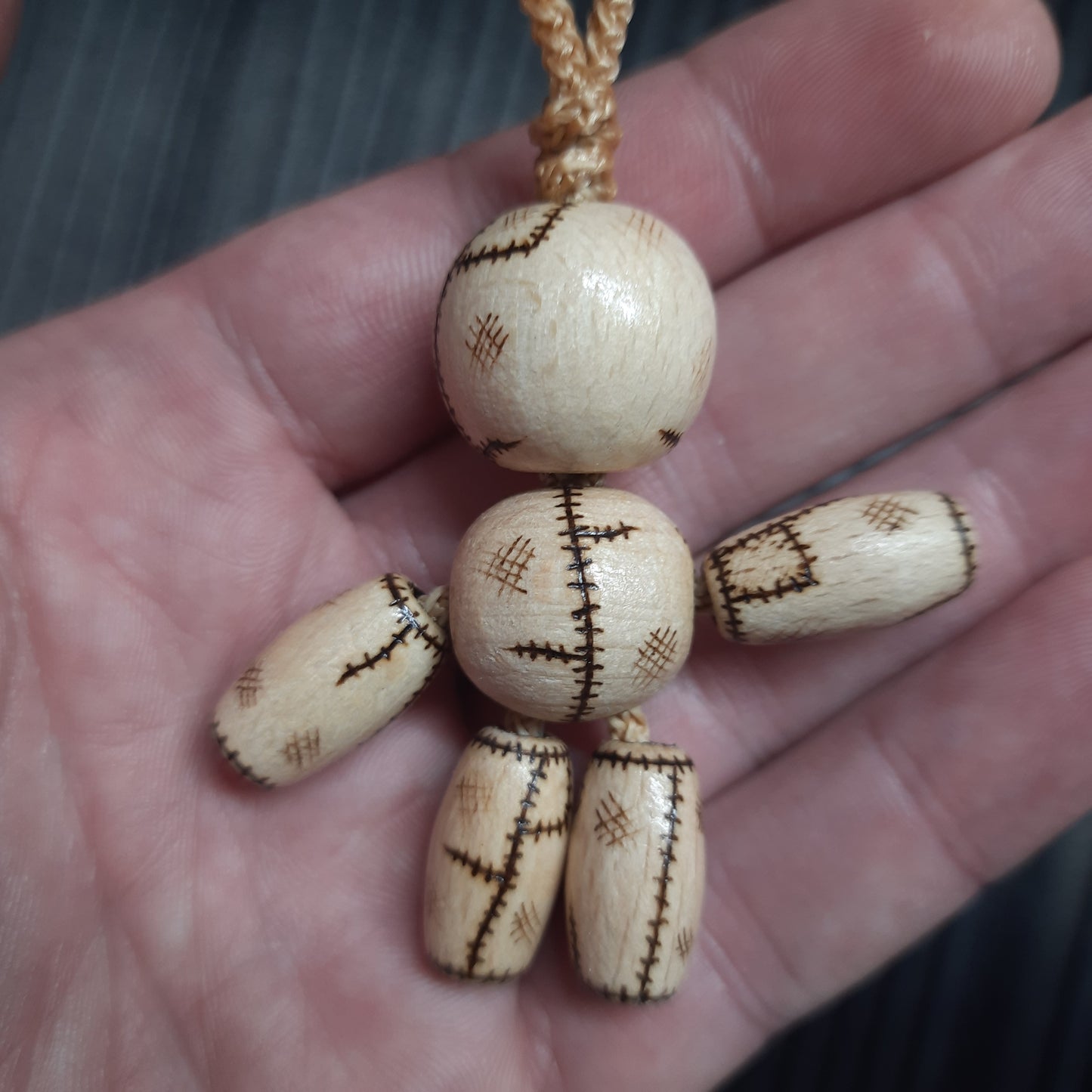 Pocket buddy wooden keychain magnetic "Voodoo doll"