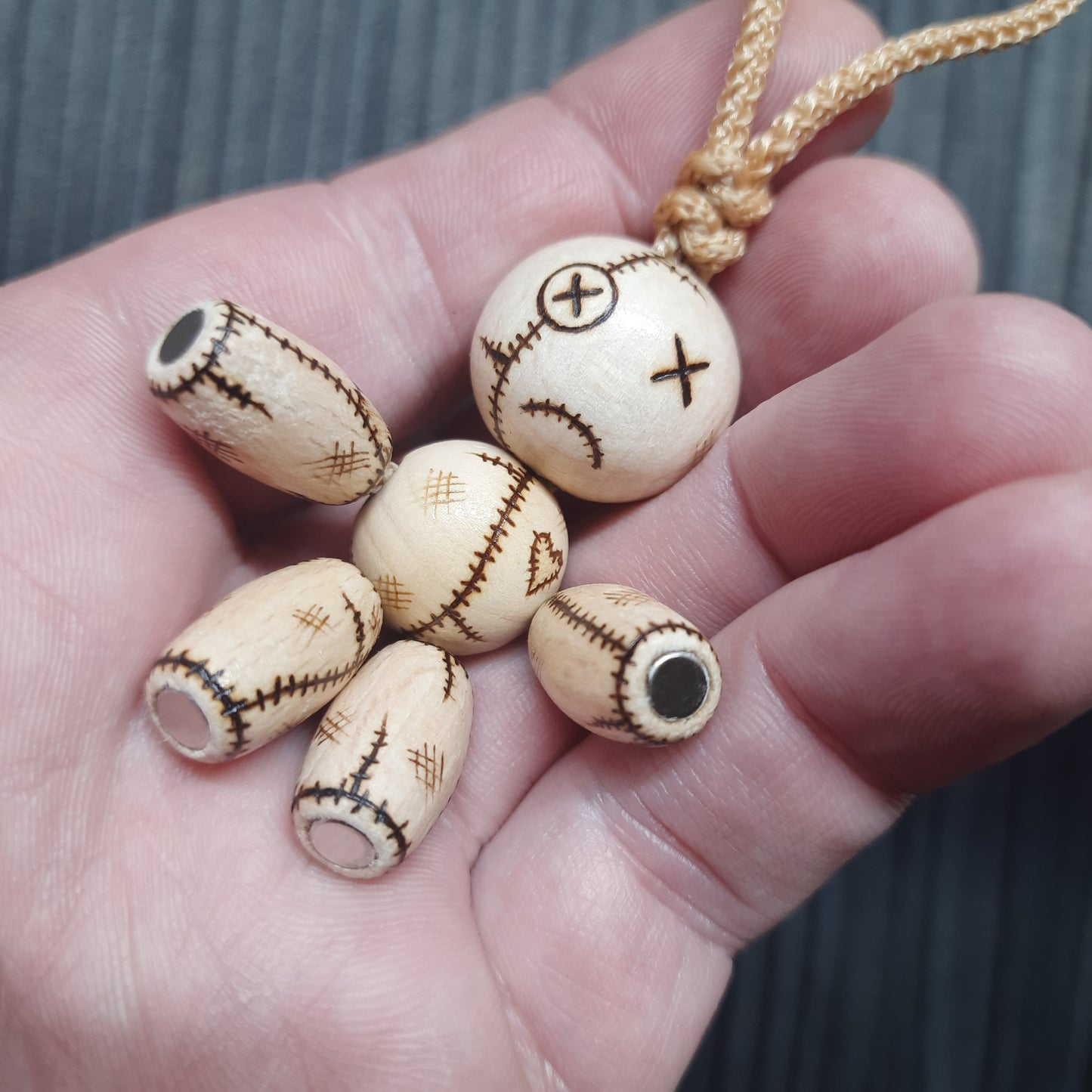 Pocket buddy wooden keychain magnetic "Voodoo doll"