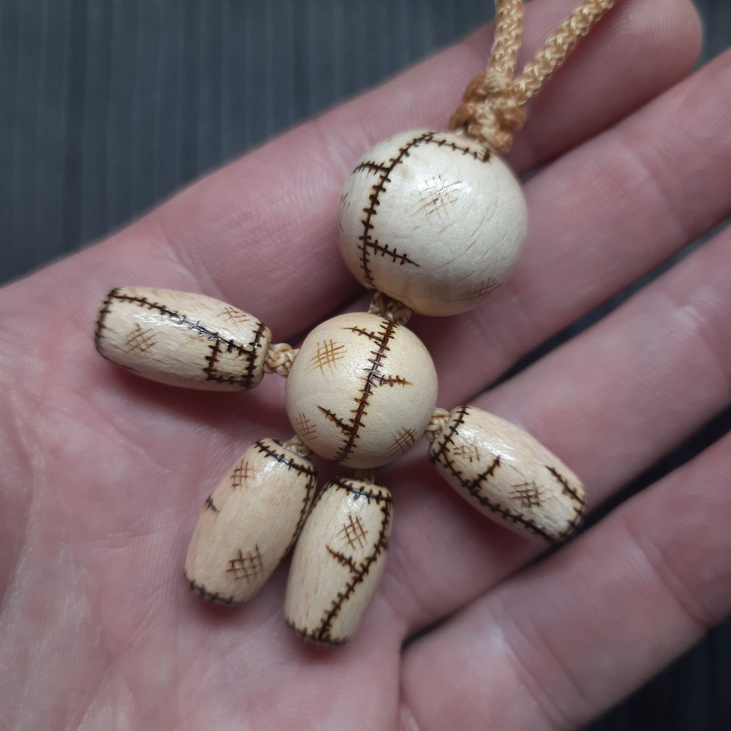Pocket buddy wooden keychain magnetic "Voodoo doll"