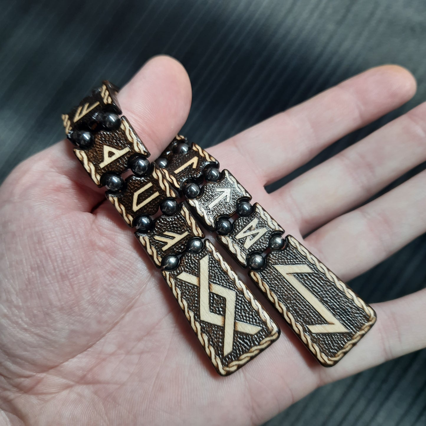 Chetki wooden "Futhark Runes" handmade