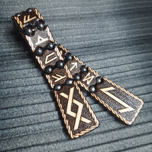 Chetki wooden "Futhark Runes" handmade