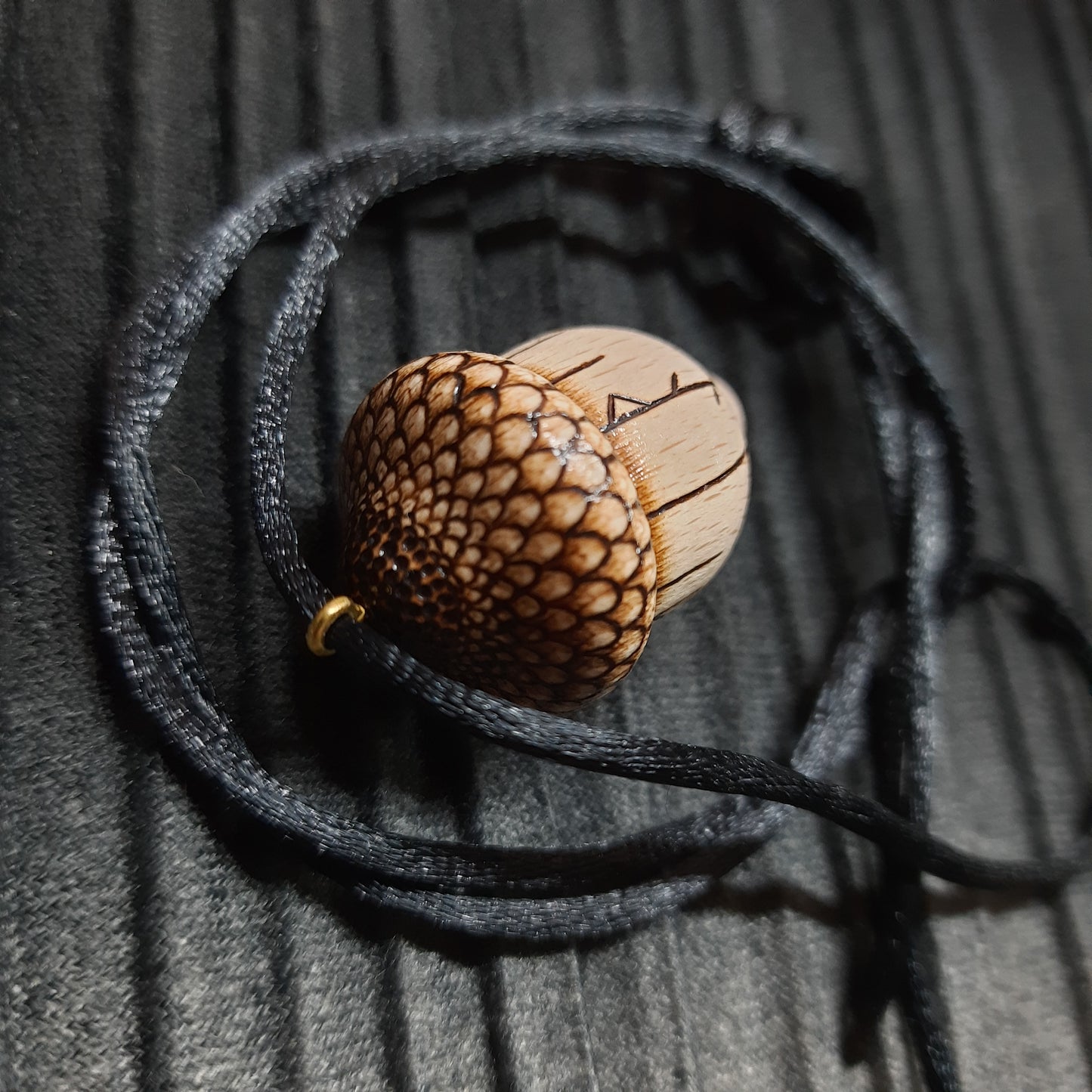 Amulet wooden handmade "Runic acorn"  (251121-2)