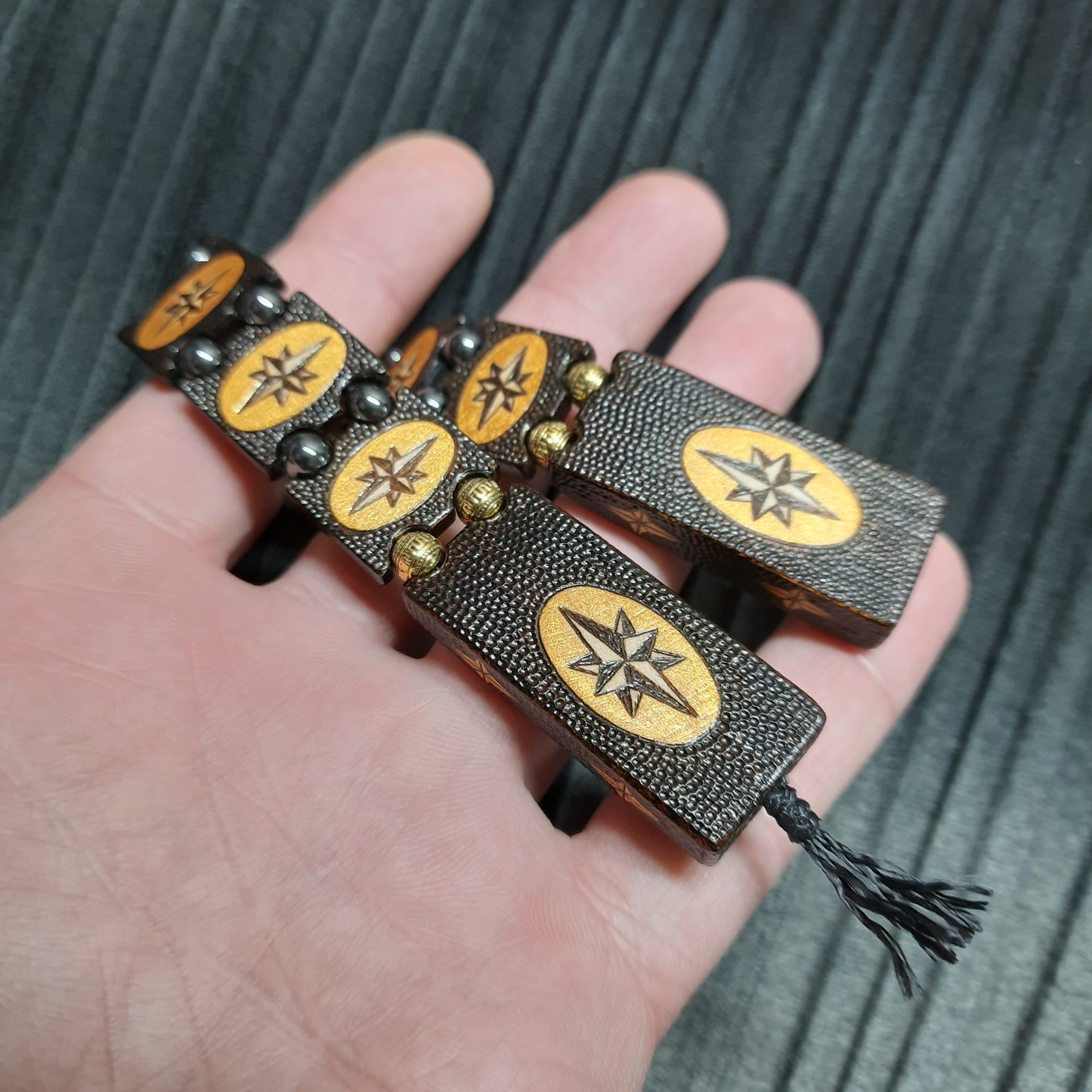 Chetki handmade wooden "Wind Rose Road" gold version